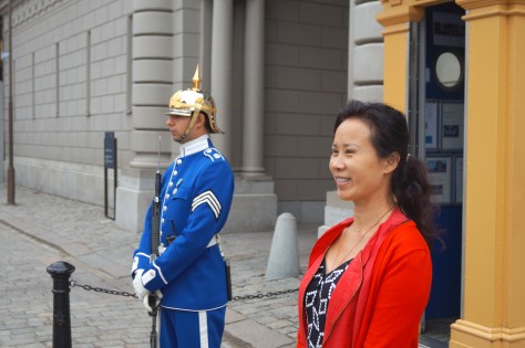 Mother in law in Stockholm with Royal Guard